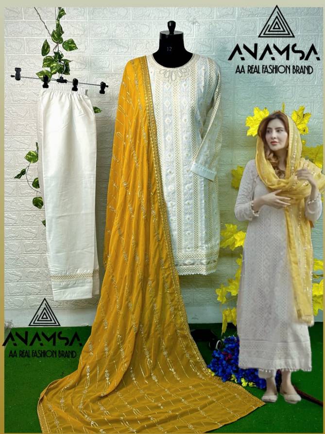 431 Anamsa Designer Faux Georgette Pakistani Suits Wholesale Market In Surat

